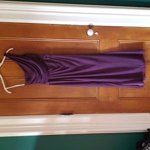 David's Bridal one-shoulder purple dress